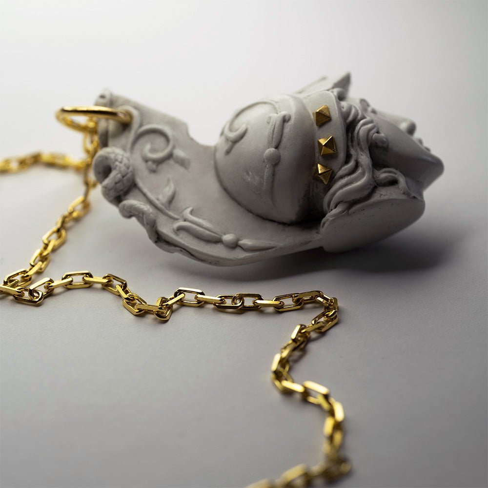 Athena pendant another close up at the helmet marble relief decoration