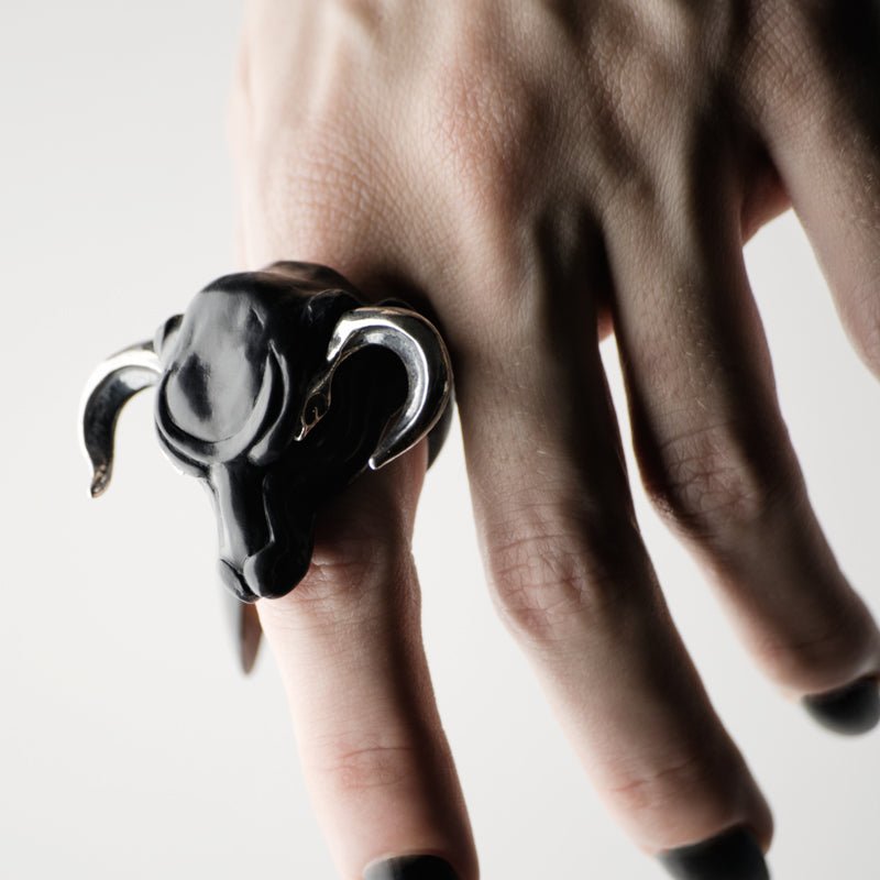 BLACK MINOTAUR RING - final sale - Macabre Gadgets Store