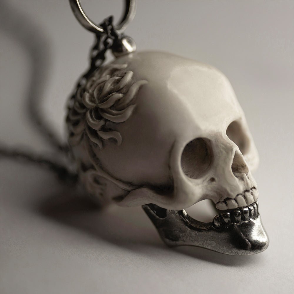 CHRYSANTHEMUM SKULL PENDANT - Macabre Gadgets Store