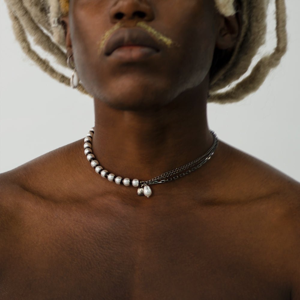 PEARLS & CHAINS NECKLACE - Macabre Gadgets Store