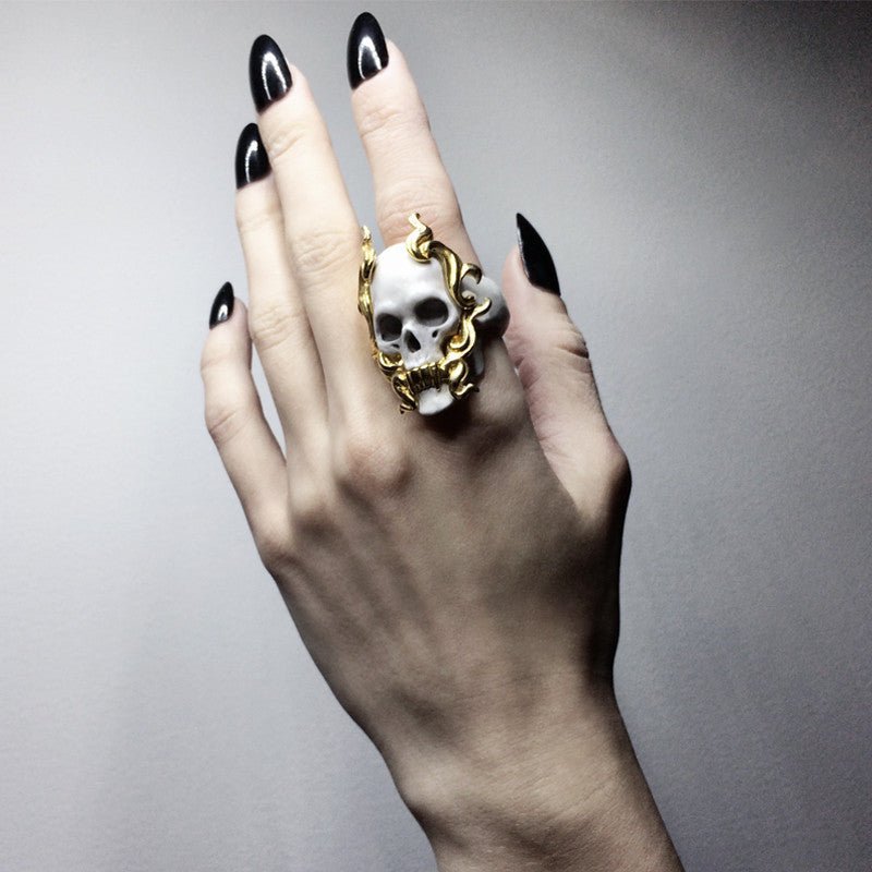WHITE MAYLA RING - Macabre Gadgets Store