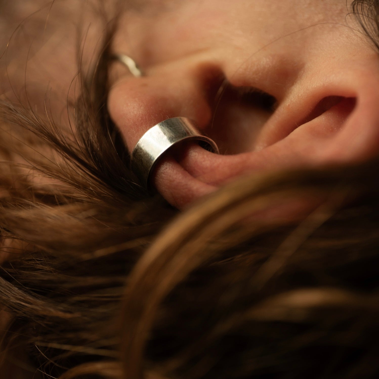 Silver Mirror ear cuff