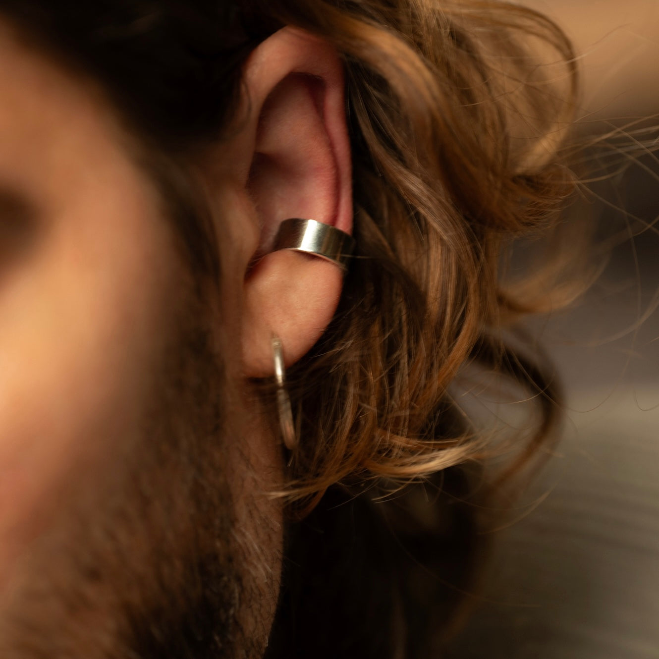 Silver Mirror ear cuff