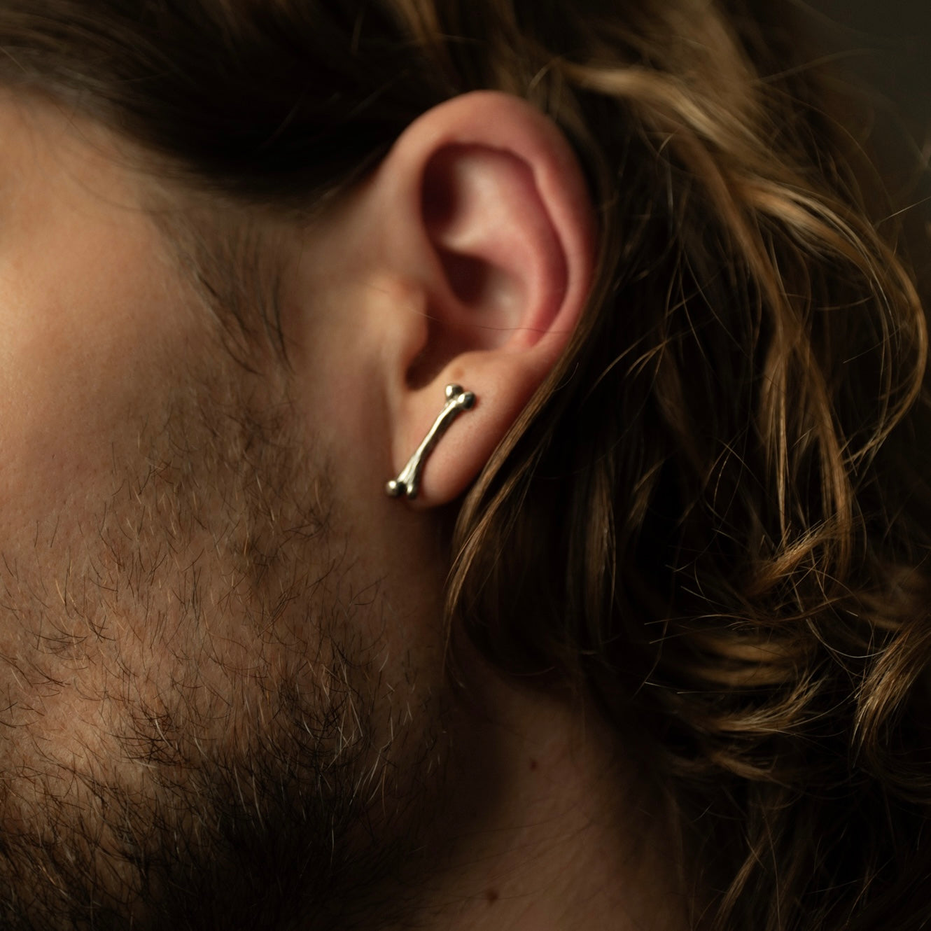 Tiny Bone Stud Earrings