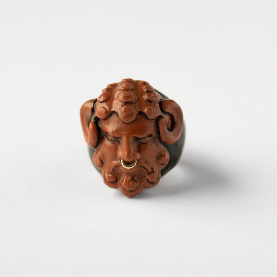 Terracotta Satyr ring