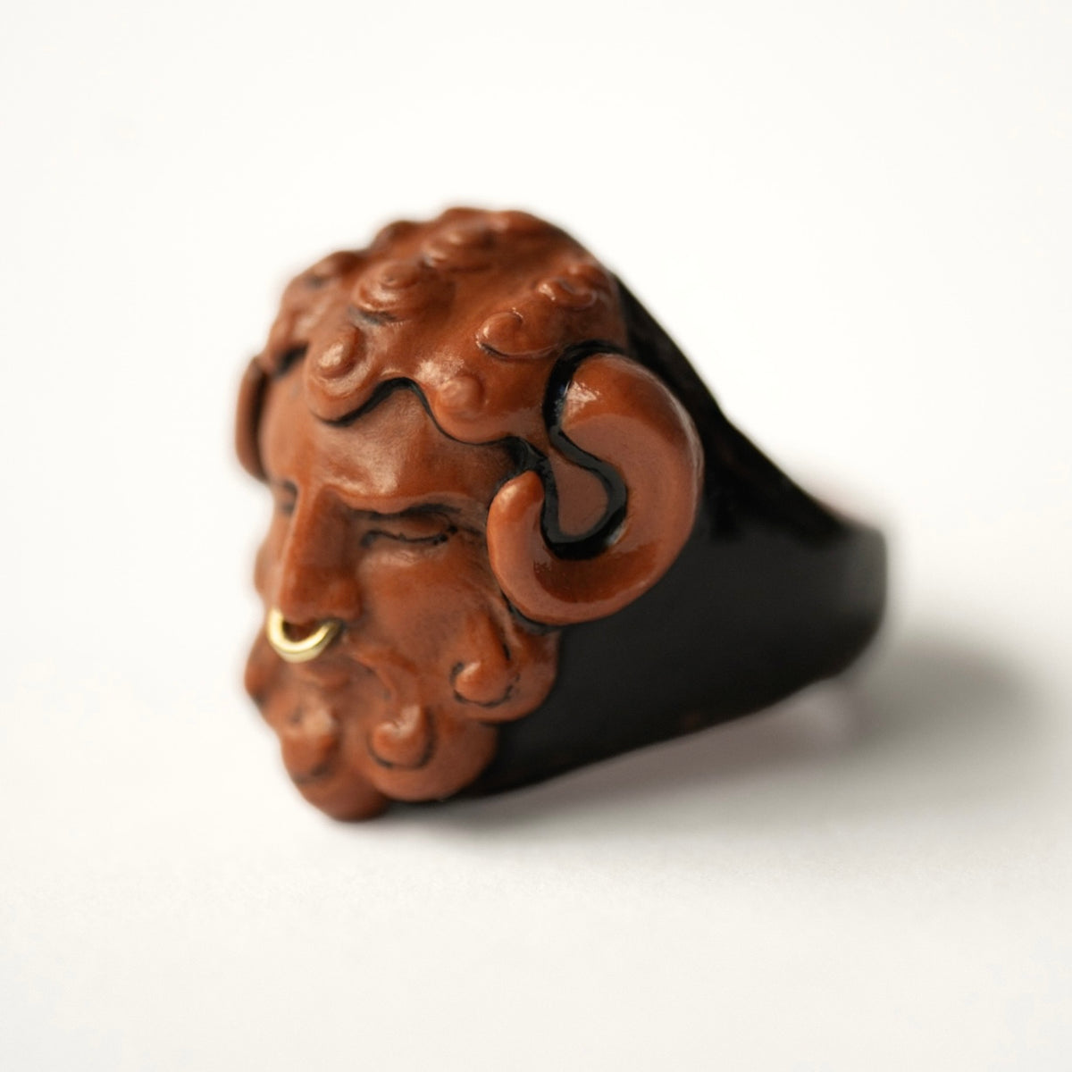 Terracotta Satyr ring