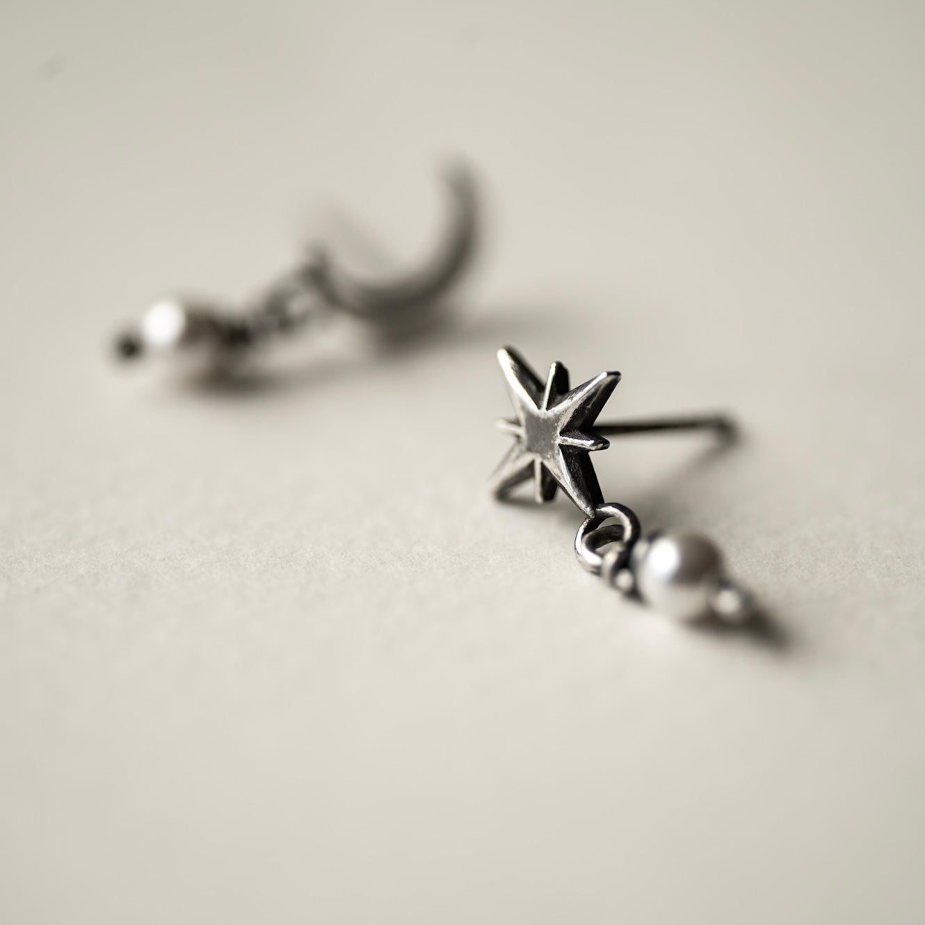 Star & Moon Pearl Studs