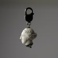 Artemis charm - classical head shaped mini char with silver element on silver lobster clasp
