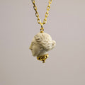 Artemis pendant - miniature marble and gold charm in shape of sculpture's head