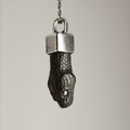 Aspis snake pendant with a snake head - black variant with black pearl eyes