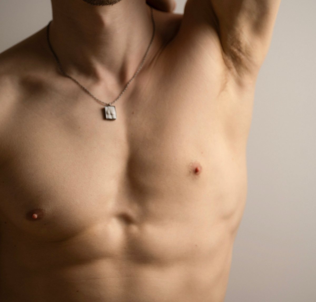 Marble Fragment pendant by Macabre Gadgets on a male model