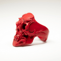 Orchid Skull ring, red variant, view from the side 
