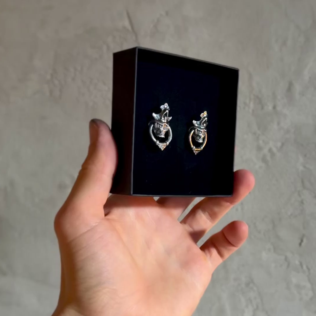 Silver Mask earring