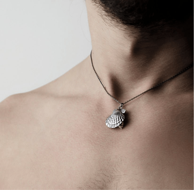 Silver Shell pendant - last items - Macabre Gadgets