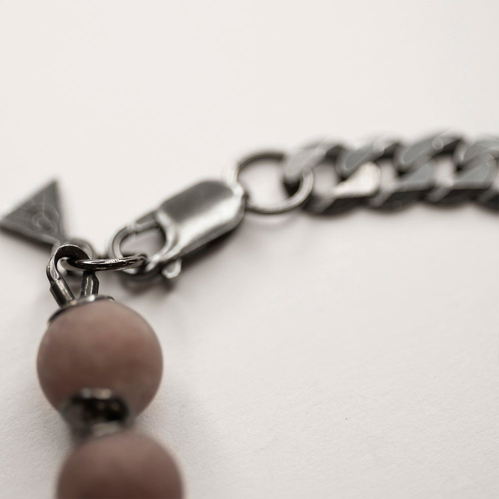 Bird Skull Bracelet - close up on a lobster clasp
