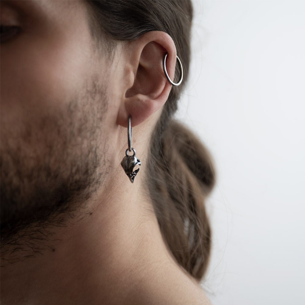 BIRD SKULL EARRING - Macabre Gadgets Store