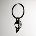 Bird Skull earring - gothic earring in a shape of small bird skull on a hoop lock