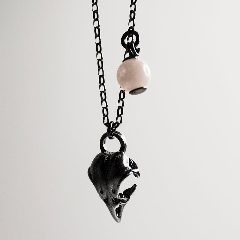 silver925 bird skull necklace 美品 925 Sterling Silver Crow Skull Necklace For Men Women, 14K