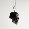 BLACK CHRYSANTHEMUM SKULL PENDANT - Macabre Gadgets Store