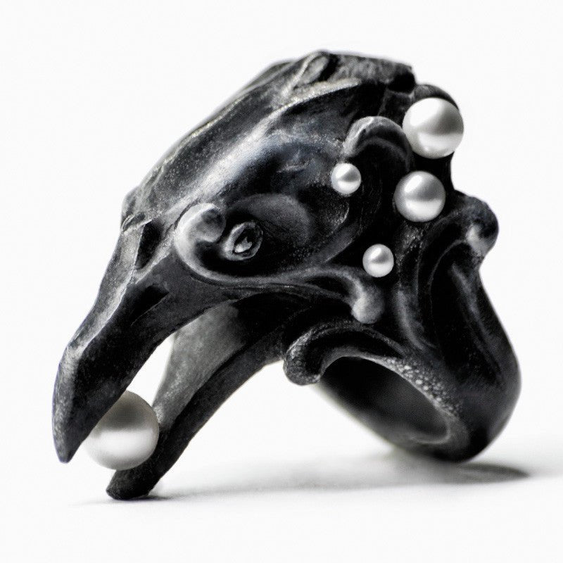 BLACK CORVUS RING - Macabre Gadgets Store