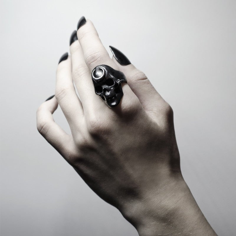 BLACK LUNA RING - final sale - Macabre Gadgets Store