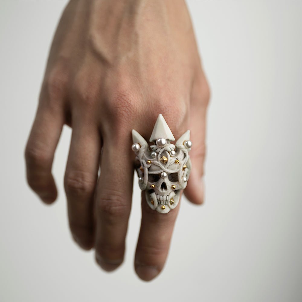 Vintage Gothic Crown Calvarium Skull Punk Ring Men 316L Stainless Steel  Halloween Fashion Jewelry Gift For Boyfriend Size 7-13
