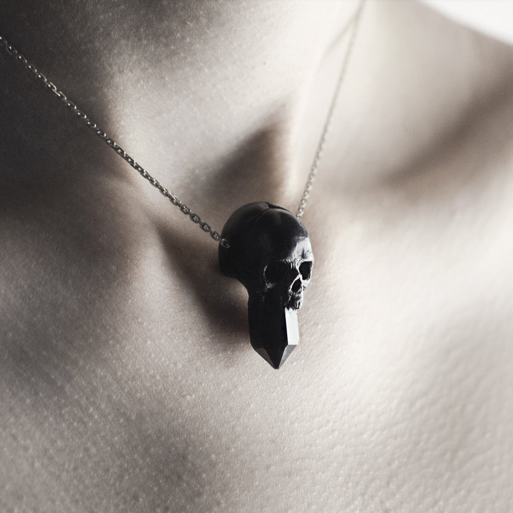 Smokey Quartz Skull Necklace | Made In Earth US