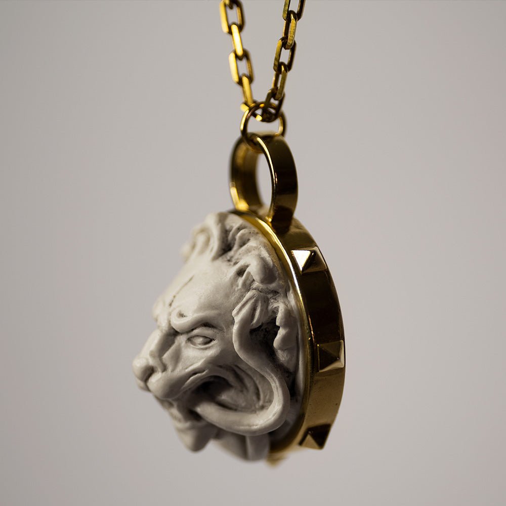 Men's Lion Heart Name Necklace
