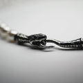 Ophidian Snake Choker close-up of snake-shaped sterling silver lock
