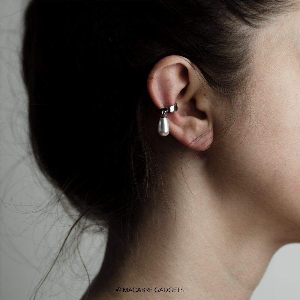 PEARL DROP EAR CUFF - Macabre Gadgets Store