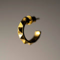 Studs Hoop earring - small hoop decorated with studs, with stud lock in gold plated silver