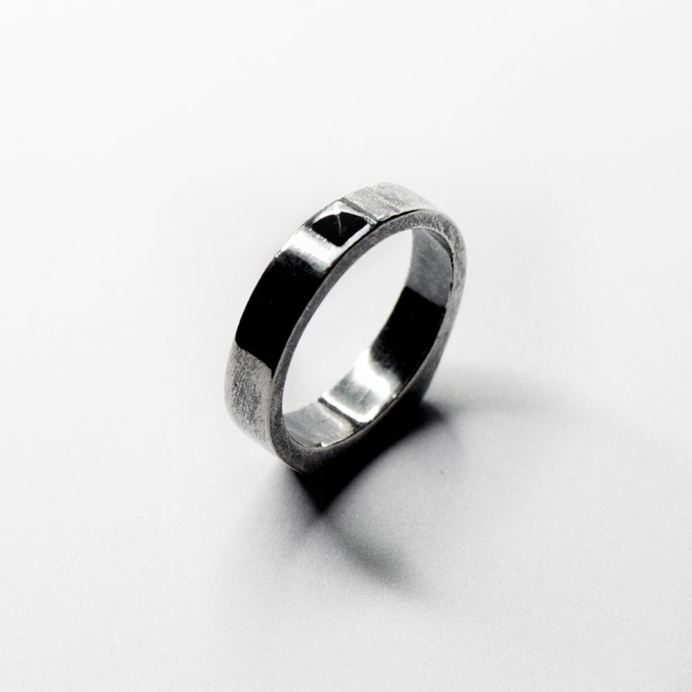 Black Pyramid Stackable Titanium Ring | Titanium Rings