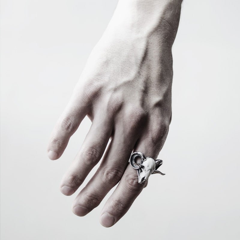 Silver Ram Ring - Gothic Animal ring - Handcrafted Jewelry