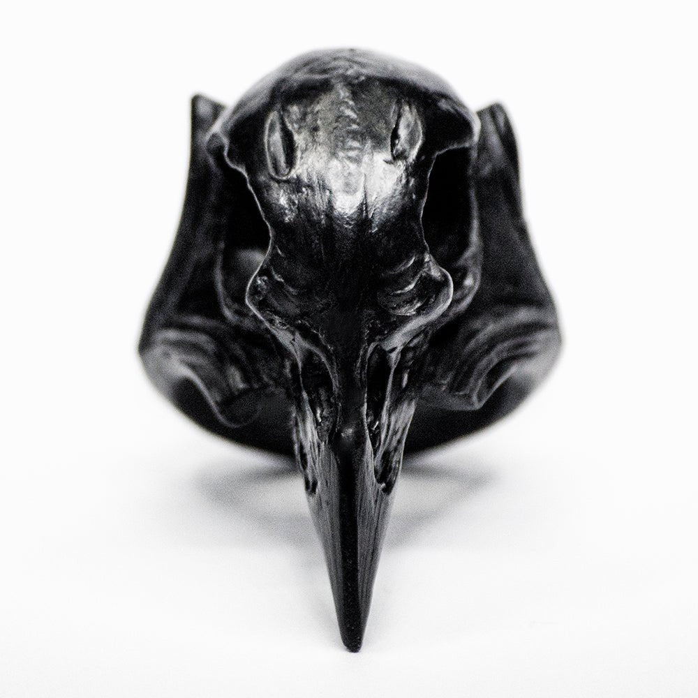 RAVEN SKULL RING - Macabre Gadgets Store