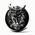 Close-up of Satyr ring - high fashion modern signet ring with Faun head