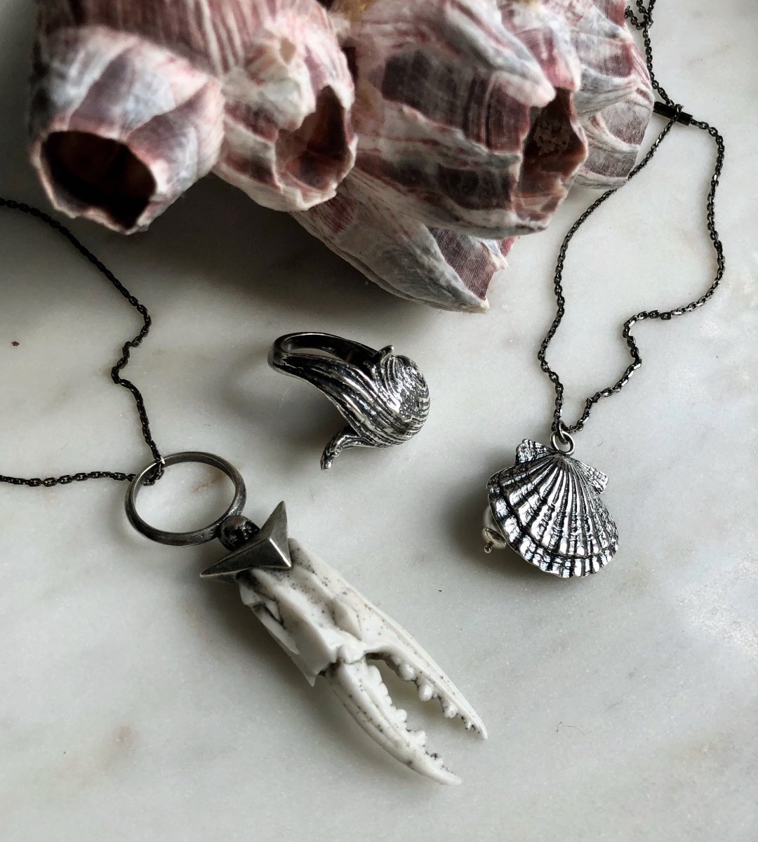 SILVER SHELL PENDANT - Macabre Gadgets Store