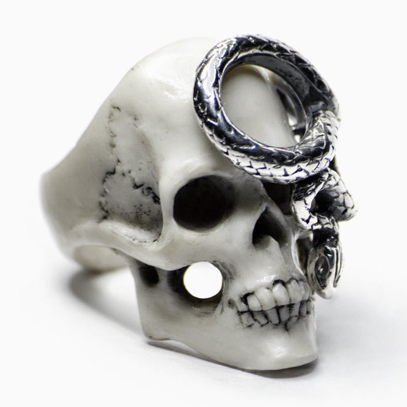 SKULL & SNAKE RING - Macabre Gadgets Store
