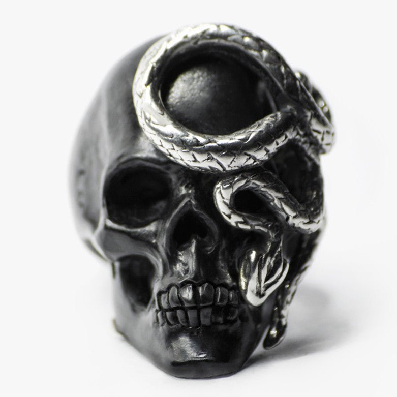 SKULL & SNAKE RING - Macabre Gadgets Store
