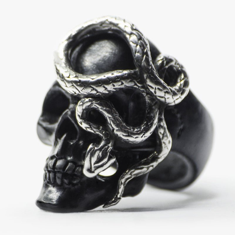 SKULL & SNAKE RING - Macabre Gadgets Store