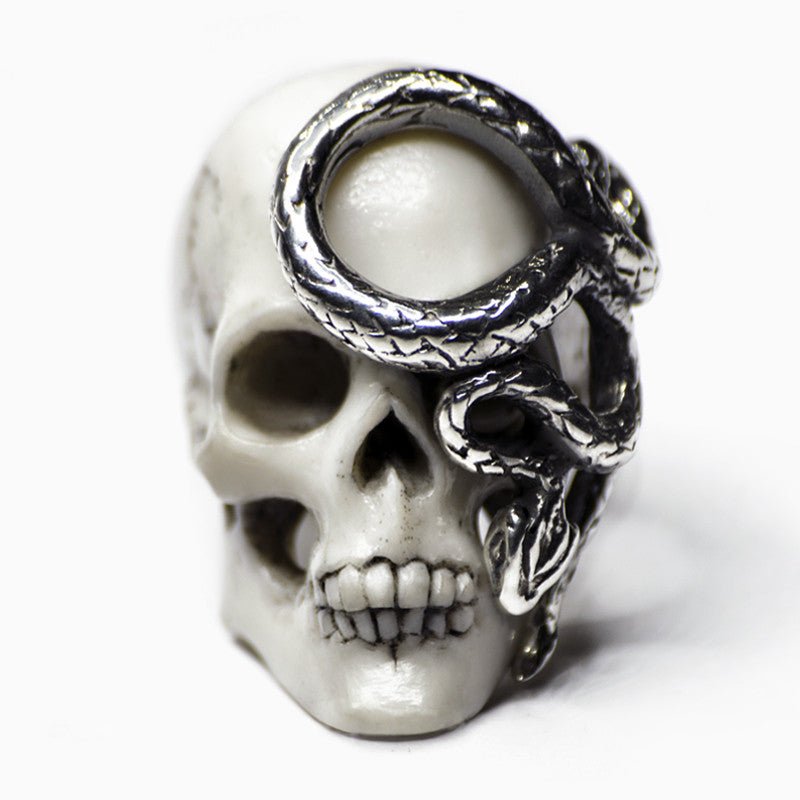 SKULL & SNAKE RING - Macabre Gadgets Store