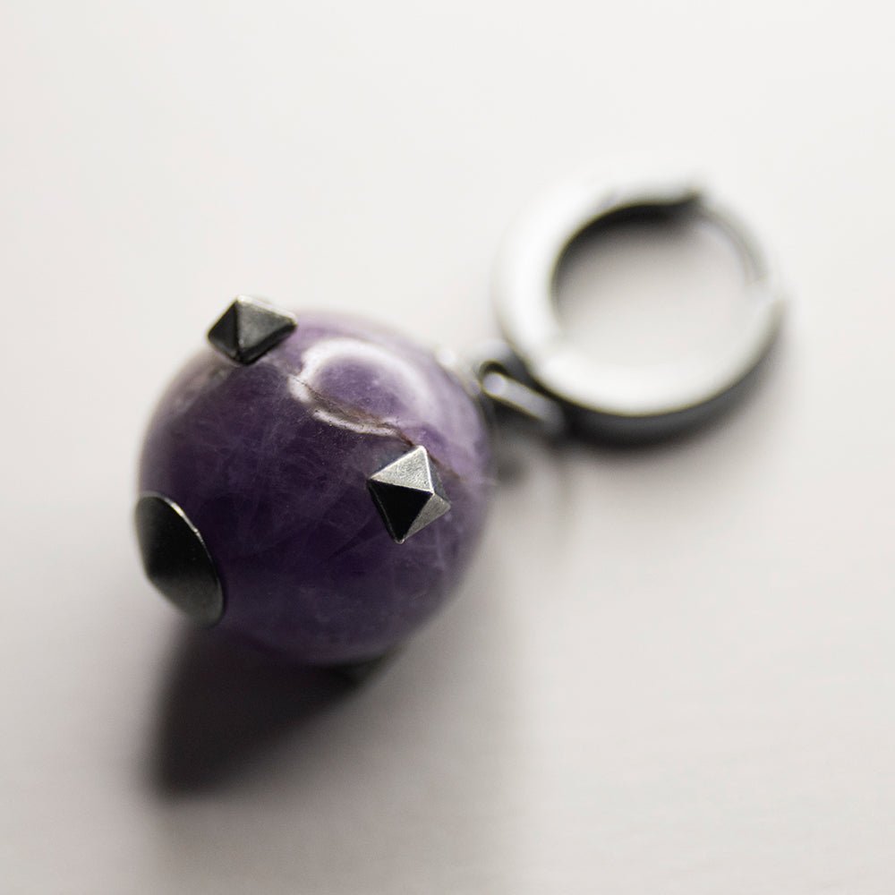 THISTLE AMETHYST EARRING - Macabre Gadgets Store