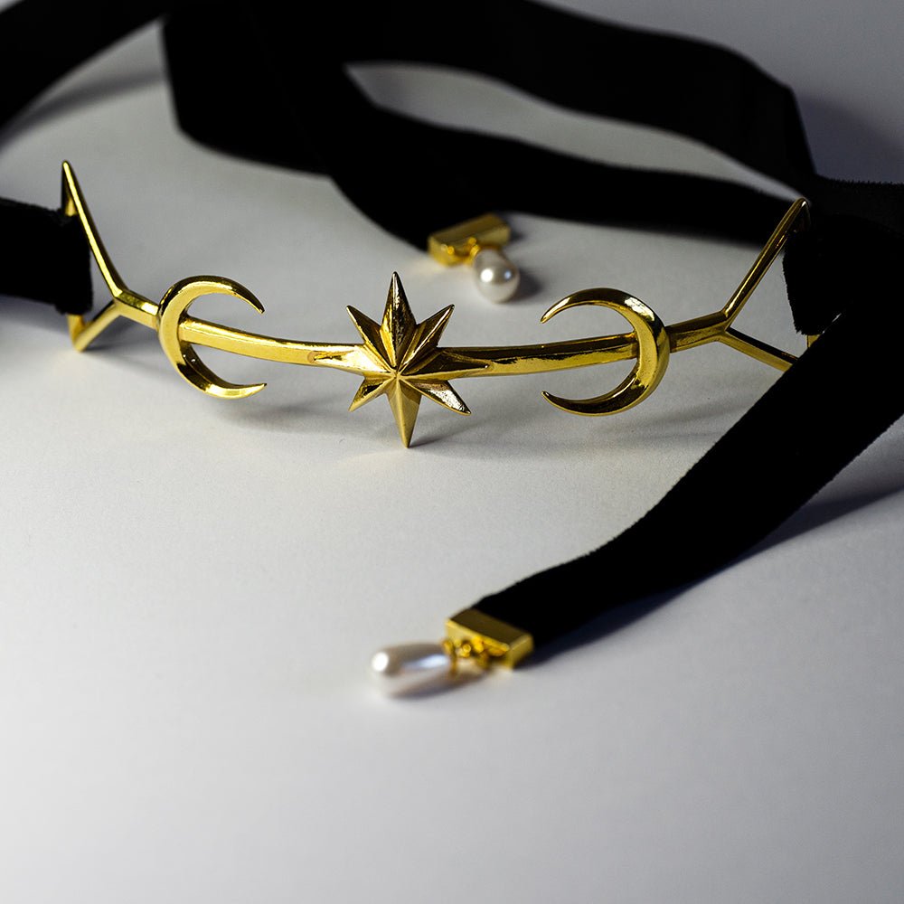 TWIN MOON CROWN - GOLD - Macabre Gadgets Store