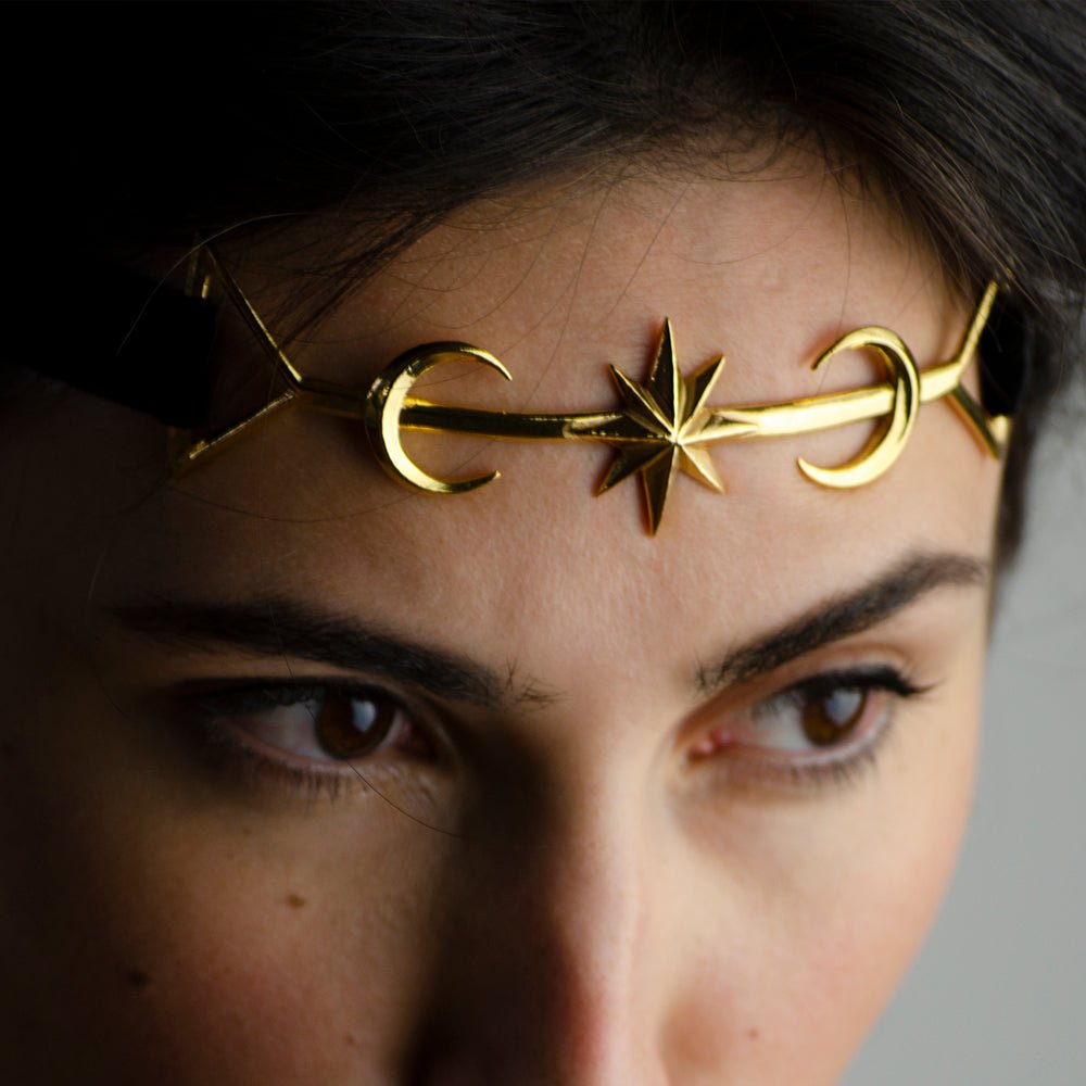 TWIN MOON CROWN - GOLD - Macabre Gadgets Store
