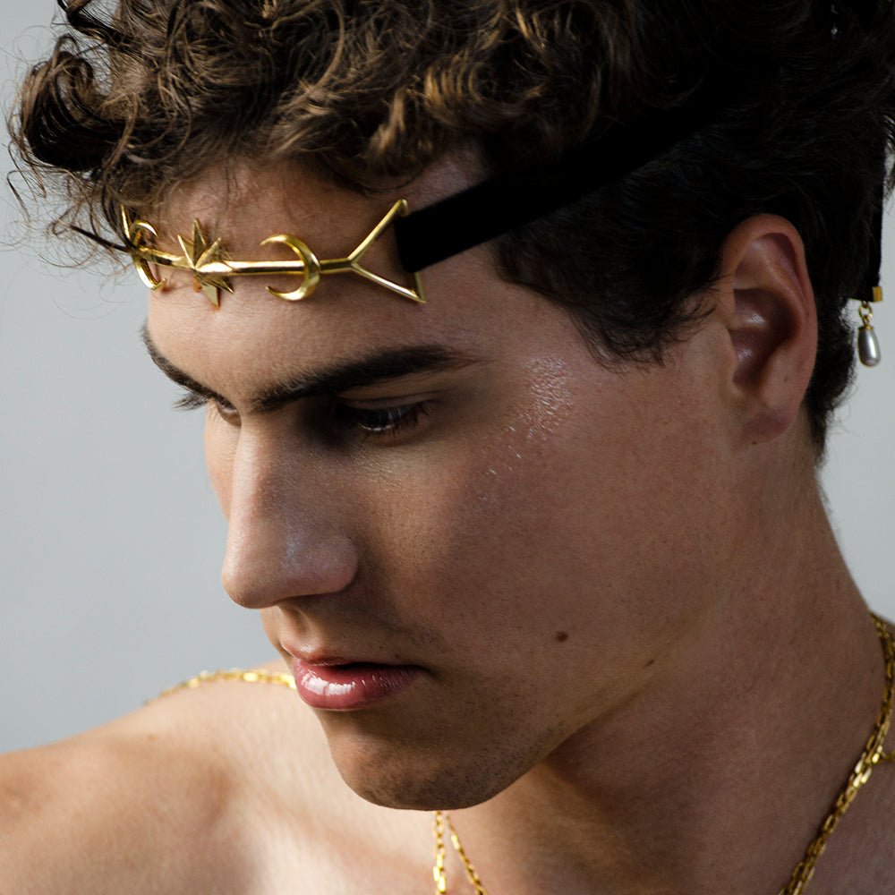 TWIN MOON CROWN - GOLD - Macabre Gadgets Store