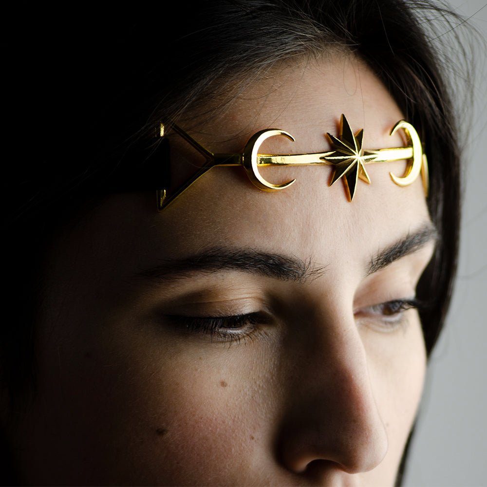 TWIN MOON CROWN - GOLD - Macabre Gadgets Store