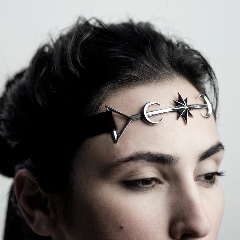 TWIN MOON CROWN - SILVER - Macabre Gadgets Store