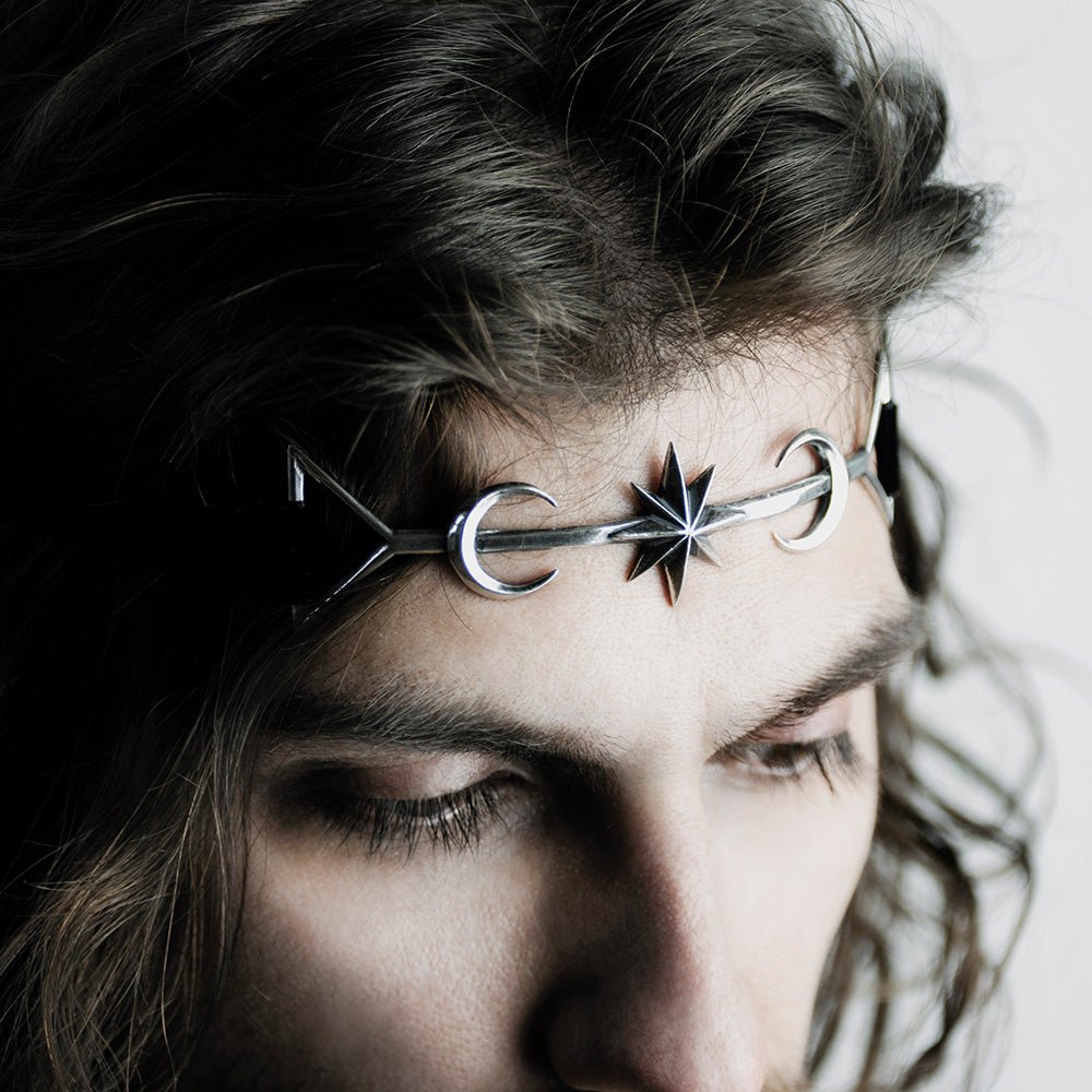 TWIN MOON CROWN - SILVER - Macabre Gadgets Store
