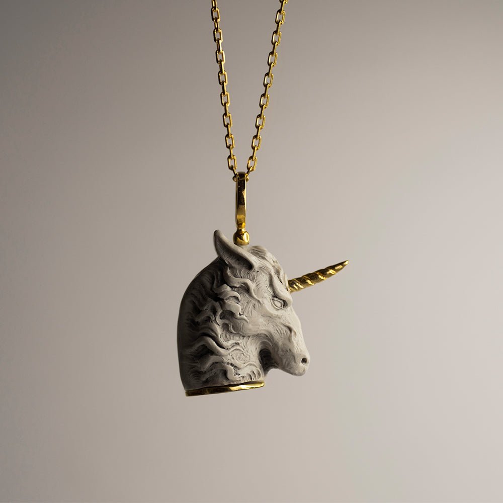 WHITE UNICORN PENDANT - Macabre Gadgets Store